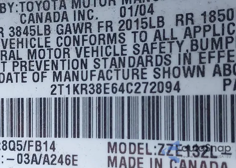 2004 Toyota Matrix Xr from USA, damaged, VIN 2T1KR38E64C272094